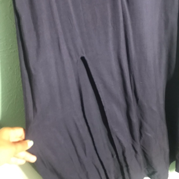 Lulus Navy Maxi Dress Deep V Back and High Slit NWOT - Picture 2 of 5